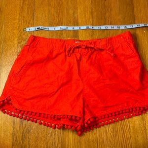 J Crew pom trim drawstring shorts!